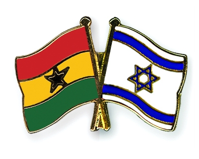 Israel and Ghana's flags. 